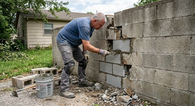 Block Wall Repair in Zirconia, NC