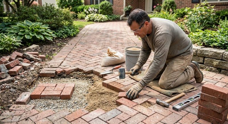 Brick Driveway Repair in Hendersonville, NC