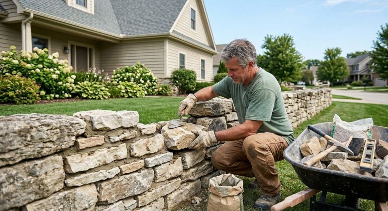 Brick Fence Repair in Hendersonville, NC