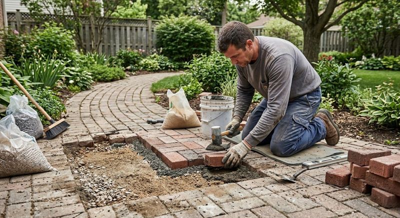 Brick Pathway Repair in Hendersonville, NC