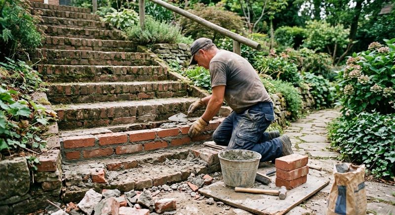 Brick Steps Repair in Hendersonville, NC
