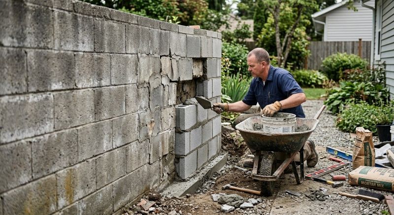 Cement Block Repair in Hendersonville, NC