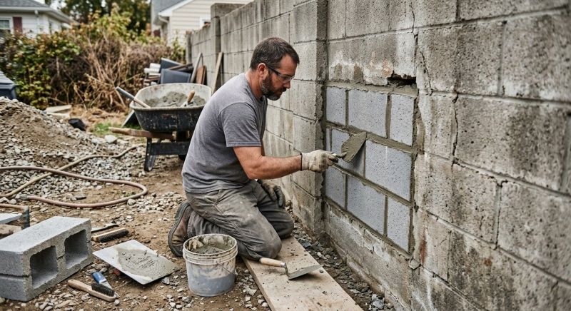 Cinder Block Wall Repair in Landrum, SC