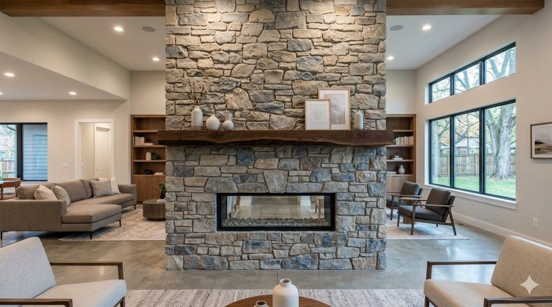 Stone Chimney Installation in Fairview, NC