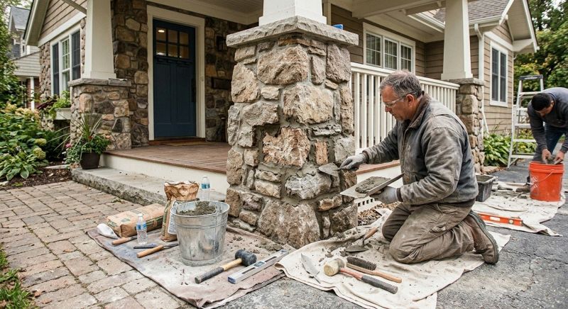 Stone Column Repair in Hendersonville, NC