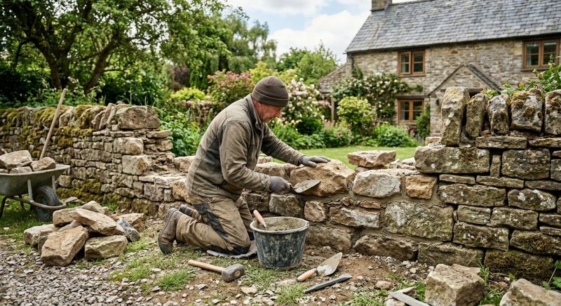 Stone Wall Repair in Fairview, NC