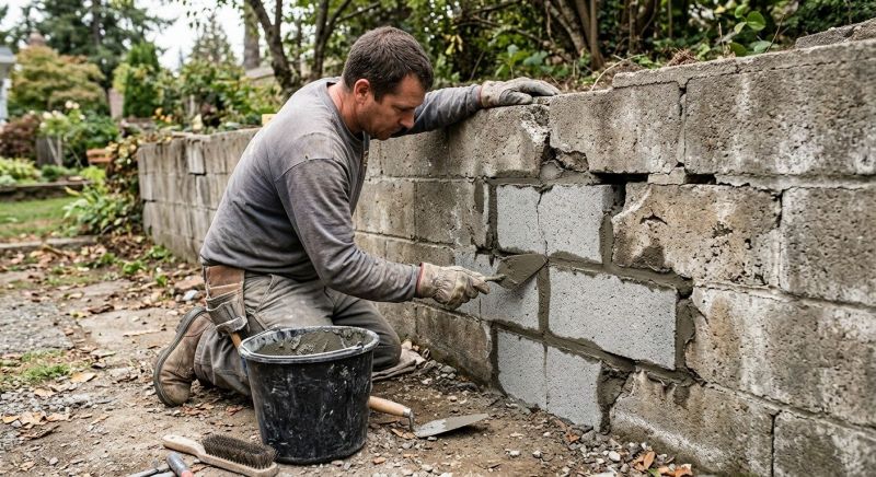 Stone Wall Repair in Flat Rock, NC