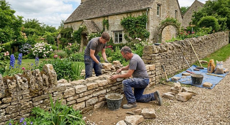Stone Wall Repair in Henderson County, NC