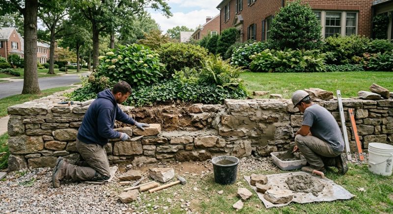 Stone Wall Repair in Tryon, NC