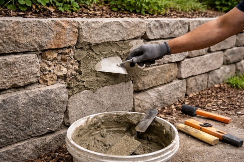 Stone Wall Repair in Brevard, NC